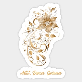 artistic swimming, synchronized swimming, golden dancers v9 Sticker